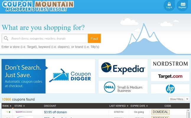 couponmountainのサイト画面